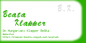beata klapper business card
